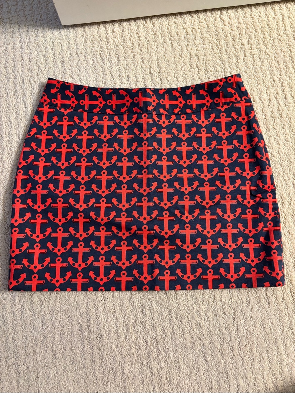 Vineyard Vines Navy Mini Skirt with Red Anchors